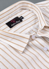 Linen White with Foam Colour Big Stripes Shirt for Men