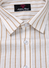 Linen White with Foam Colour Big Stripes Shirt for Men