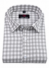 Linen White with Grey Colour Checks Shirt for Men