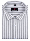 Linen White with Grey Colour Stripes Shirt for Men