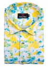 Linen Digital Multicolour Print Yellow with Rama Colour Men's Shirt