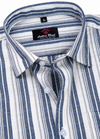 Linen White with Grey Big Patta New Lining Shirt for Men