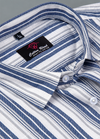 Linen White with Grey Big Patta New Lining Shirt for Men