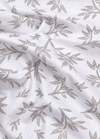 Turkey Linen White Shirt with light Grey snowdraift flower print for Men