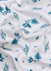 Turkey Linen White Shirt with Sky Blue Floral Print for Men
